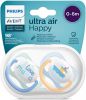 Philips AVENT Speen SCF080/01 ultra air speen, 0 tot 6 maanden boy, kaakvriendelijk en bpa vrij, set van 2, mama/boot(set ) online kopen