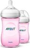 Philips Avent Natural Babyfles Langzame Toevoer 1+ Maanden 2 Stuks Roze Scf034/27 online kopen