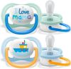 Philips AVENT Speen SCF080/01 ultra air speen, 0 tot 6 maanden boy, kaakvriendelijk en bpa vrij, set van 2, mama/boot(set ) online kopen
